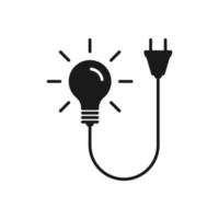 Glühbirnen-Licht-Vektor-Symbol. Beleuchtung elektrische Lampe. Strom, Glanz. Glühbirne Symbol Vektor Illustration. Farbe editierbar