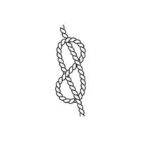 Knoten, Symbol für Meeresthemen, Vektorillustration auf weißem Hintergrund. vektor