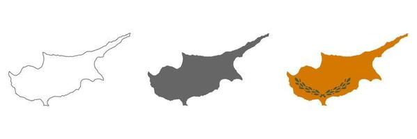hochdetaillierte zypern-karte mit grenzen auf hintergrund isoliert vektor