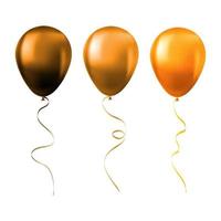 Ballon-Set isoliert auf weißem Hintergrund Reihe von orangefarbenen Luftballons vektor
