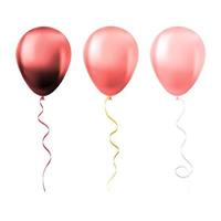 Ballon-Set isoliert auf weißem Hintergrund Set aus rosafarbenen Ballons vektor