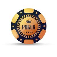 realistisk poker chip, gyllene pommes frites vektor