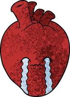tecknad serie klotter karaktär hjärta vektor