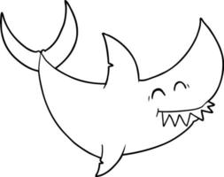 Cartoon Strichzeichnung Hai vektor