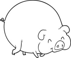 tecknad serie linje teckning gris vektor