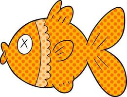 Zeichentrickfigur Goldfisch vektor