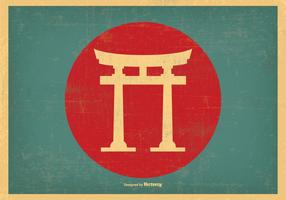 Japanische Retro Torii Tor Illustration vektor