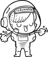 Cartoon-Astronautin vektor