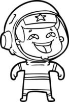 tecknad serie skrattande astronaut vektor