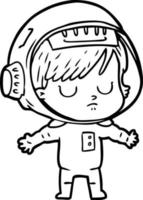 Cartoon-Astronautin vektor