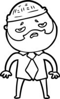 Cartoon besorgter Mann mit Bart vektor