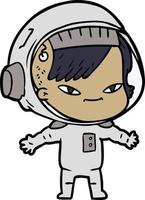 Cartoon-Astronautin vektor