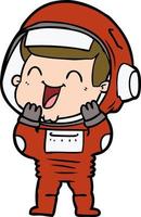 glücklicher Cartoon-Astronaut vektor