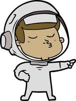 Cartoon selbstbewusster Astronaut vektor