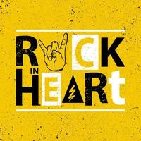 rock in heart affisch vektor