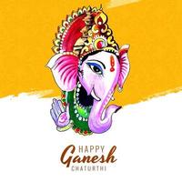 gult färg ganesh chaturthi-kort vektor