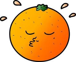 Cartoon-Orange mit Gesicht vektor