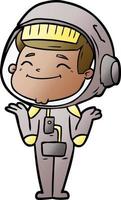 glücklicher Cartoon-Astronaut vektor