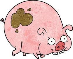 tecknad serie grumlig gris vektor