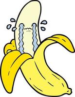 Cartoon weinende Banane vektor