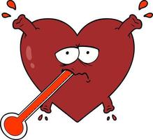 tecknad serie ohälsosam hjärta vektor