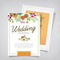 färgglada bröllop inbjudningsmall vektor