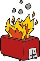 Cartoon brennender Toaster vektor