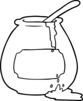 linje teckning av en honung pott vektor