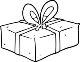 Strichzeichnung eines verpackten Geschenks vektor