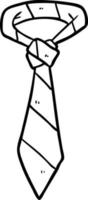linje teckning av en randig kontor slips vektor