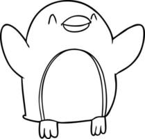 tecknad serie pingvin Hoppar för glädje vektor