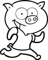glad gris utövar tecknad serie vektor