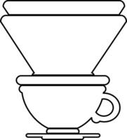 vektorsymbolillustration einer filterkaffeetasse vektor