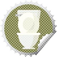 offene Toilette Grafik Vektor Illustration runder Aufkleber Stempel