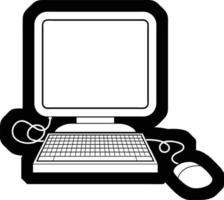 vektor ikon illustration av en dator med mus