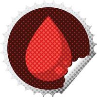 blod släppa grafisk vektor illustration runda klistermärke stämpel