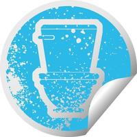 Distressed Sticker Icon Illustration einer Toilette vektor