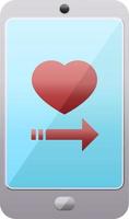 Dating-App auf Handy-Grafik-Vektor-Illustration-Symbol vektor