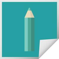 grön färg penna grafisk vektor illustration fyrkant klistermärke