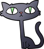 Vektor-Gradient-Illustration Cartoon Halloween schwarze Katze vektor