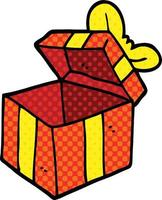 Comic-Stil Cartoon offene Geschenkbox vektor