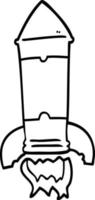 Schwarz-Weiß-Cartoon-Rakete vektor