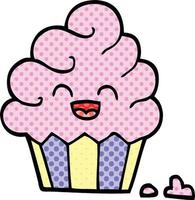 Cartoon-Cupcake im Comic-Stil vektor