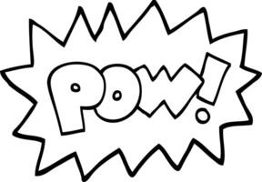 Schwarz-Weiß-Cartoon-Pow-Symbol vektor