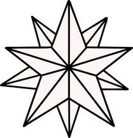 traditionelle Tätowierung eines Sterns vektor