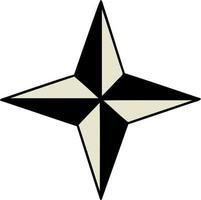 traditionelle Tätowierung eines Sternsymbols vektor