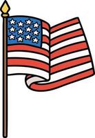 traditionelles Tattoo der amerikanischen Flagge vektor