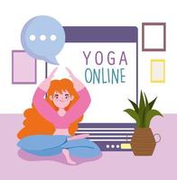 online yoga träning vektor