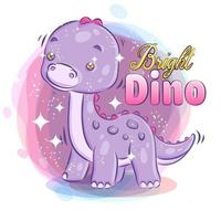 hell funkelnder süßer Dino vektor