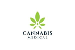 cannabis organisk gräs vård logotyp design vektor